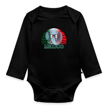 Mexiko - Baby Bio-Langarm-Body - Schwarz - Vorne