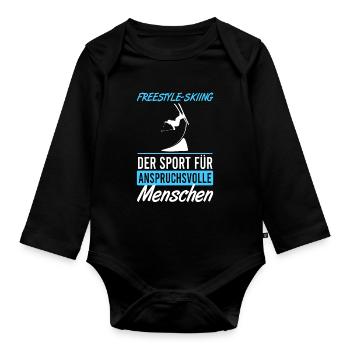 Le ski acrobatique – l’art du sport à l’état pur - Body Bébé bio manches longues - noir - Devant