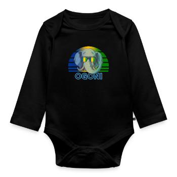 Ogoni - Baby Bio-Langarm-Body - Schwarz - Vorne