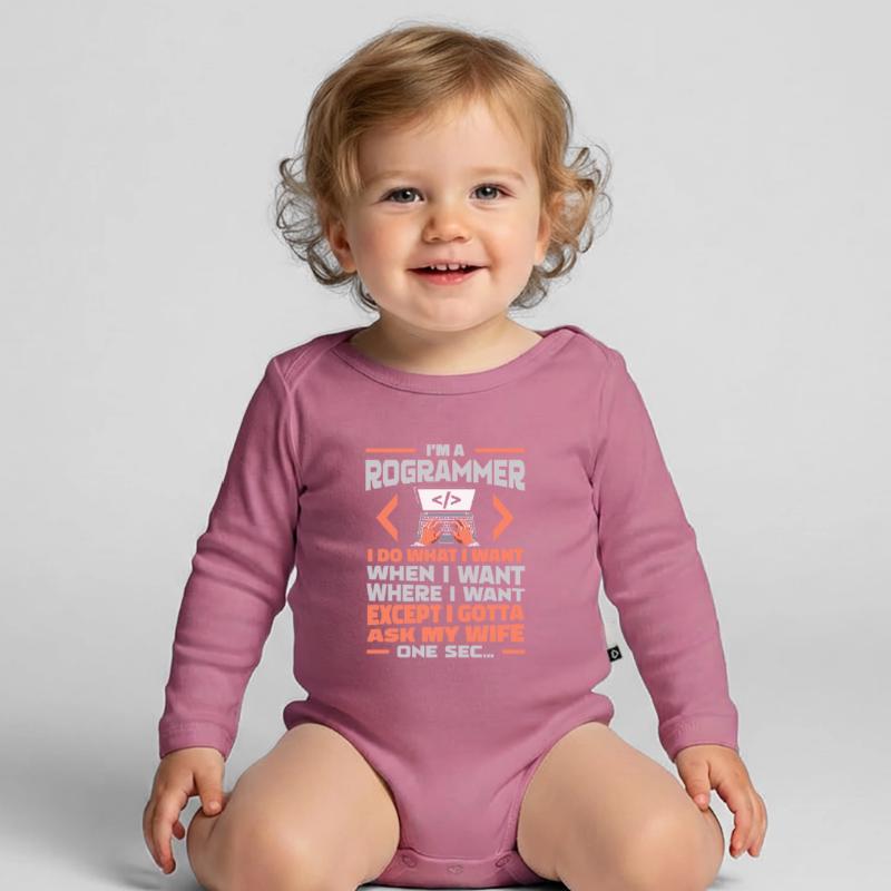 Developer, Coder, Programmer Organic Longsleeve Baby Bodysuit