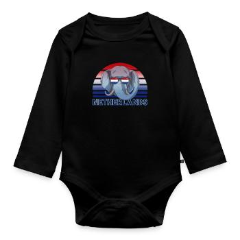 Netherlands - Organic Longsleeve Baby Bodysuit - black - Front