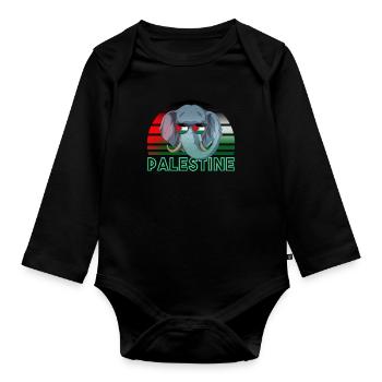 Palestine - Organic Longsleeve Baby Bodysuit - black - Front