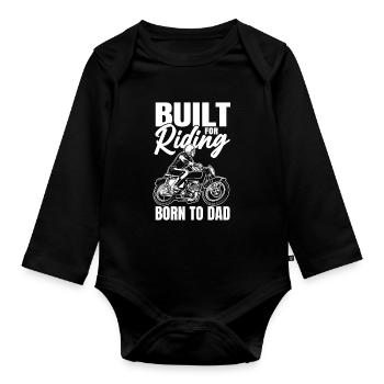Motorrad Motard Moto Moto Papa - Body Bébé bio manches longues - noir - Devant