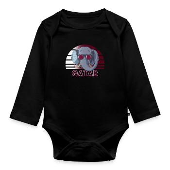 Qatar - Organic Longsleeve Baby Bodysuit - black - Front