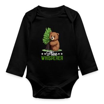 Tree Hugger Ours environnementaliste - Body Bébé bio manches longues - noir - Devant