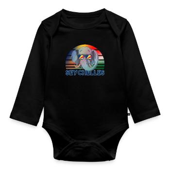 Seychelles - Body Bébé bio manches longues - noir - Devant