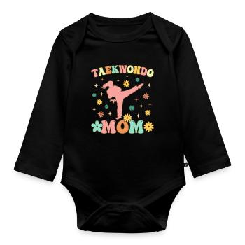 Groovy Karate Female - Organic Longsleeve Baby Bodysuit - black - Front