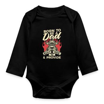 Motorrad Biker Motorbike Motorcycle Dad - Organic Longsleeve Baby Bodysuit - black - Front