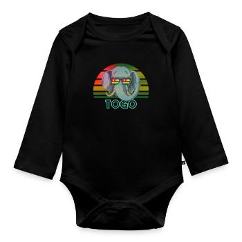 Togo - Organic Longsleeve Baby Bodysuit - black - Front