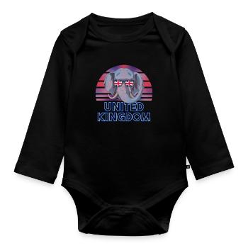Royaume-Uni - Body Bébé bio manches longues - noir - Devant