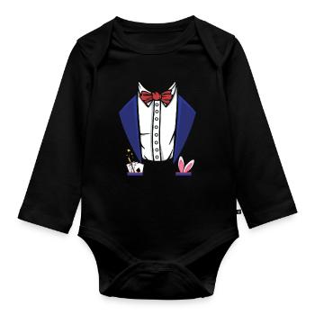 Magician Costume Magic Magic Tricks Gift Magician - Organic Longsleeve Baby Bodysuit - black - Front