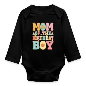 Monster Truck Lover Birthday Party - Organic Longsleeve Baby Bodysuit - black - Front