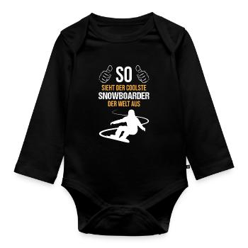 Les meilleurs snowboarders – les meilleurs du monde - Body Bébé bio manches longues - noir - Devant