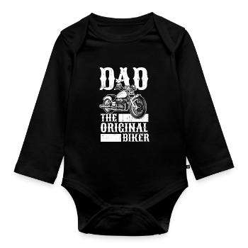Motorrad Motard Moto Moto Papa - Body Bébé bio manches longues - noir - Devant