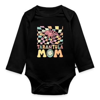 Groovy Weibchen Tarantula Lover Spinne - Baby Bio-Langarm-Body - Schwarz - Vorne
