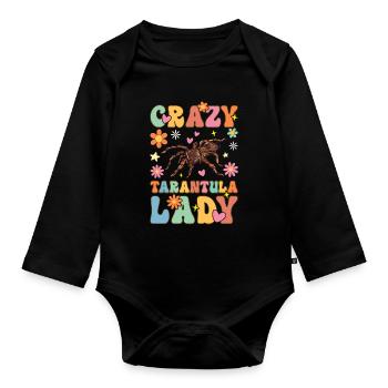 Groovy Weibchen Tarantula Lover Spinne - Baby Bio-Langarm-Body - Schwarz - Vorne