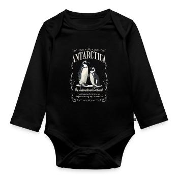 Antarctique - Le continent international - Body Bébé bio manches longues - noir - Devant
