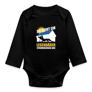 So sieht ein legendärer Stromerzeuger aus - Solar - Baby Bio-Langarm-Body - Schwarz - Vorne