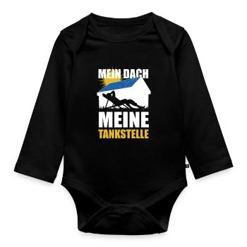 Mein Dach meine Tankstelle - Solarenergie - Sonne - Baby Bio-Langarm-Body - Schwarz - Vorne