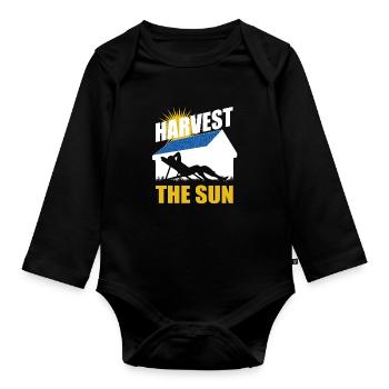 Harvest the sun - Photovoltaics - Solar energy - Organic Longsleeve Baby Bodysuit - black - Front