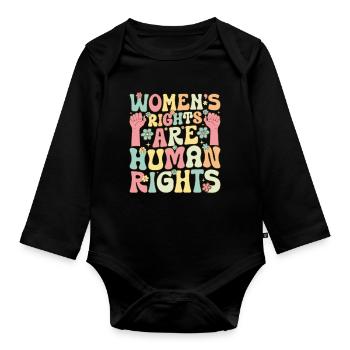 Groovy Feministischer Feminismus - Baby Bio-Langarm-Body - Schwarz - Vorne