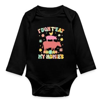 Groovy Vegan Régime végétalien à base de plantes Véganisme - Body Bébé bio manches longues - noir - Devant