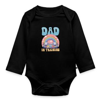 Zukünftiger Papa Papa in Ausbildung - Baby Bio-Langarm-Body - Schwarz - Vorne