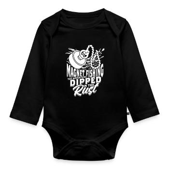 Metallfischen Magnetfischen Magnetangeln - Baby Bio-Langarm-Body - Schwarz - Vorne