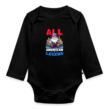 Fisherman All Amerikanische Angellegende - Baby Bio-Langarm-Body - Schwarz - Vorne