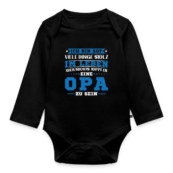 Nichts toppt es eine Opa zu sein - Baby Bio-Langarm-Body - Schwarz - Vorne