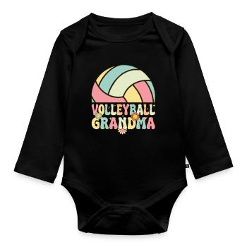 Groovy Volleyballspielerin - Baby Bio-Langarm-Body - Schwarz - Vorne