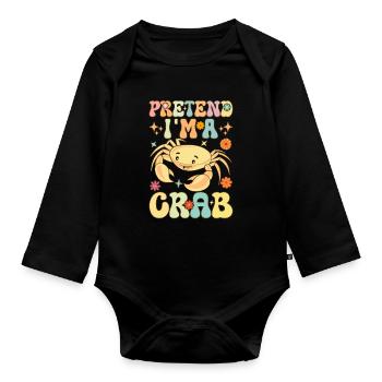 Groovy Crab Lovers Seafood Lovers - Organic Longsleeve Baby Bodysuit - black - Front