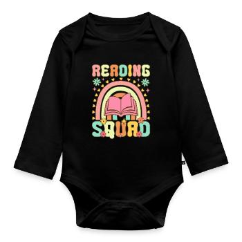 Groovy Book Reader - Organic Longsleeve Baby Bodysuit - black - Front
