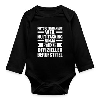 Physiotherapeut Beruf Krankengymnastik Geschenk - Baby Bio-Langarm-Body - Schwarz - Vorne