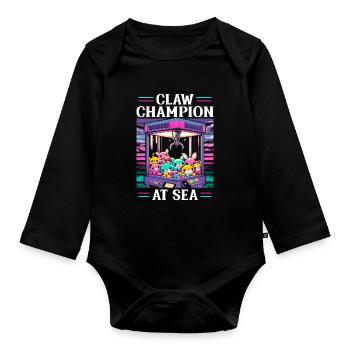 Automatic gripper Kraller Grapple Claw Champion At Sea - Organic Longsleeve Baby Bodysuit - black - Front