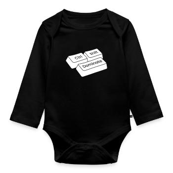 Gamer Gaming Tastatürkürzel Ctrl Alt Defeat - Baby Bio-Langarm-Body - Schwarz - Vorne