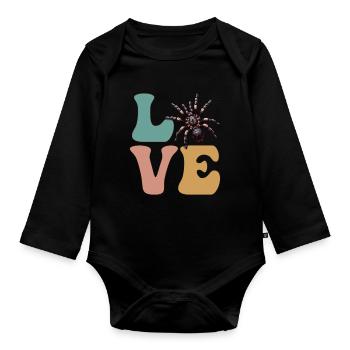 AMOUR Tarentule Araignée - Body Bébé bio manches longues - noir - Devant