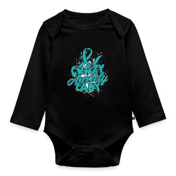 Anxiety Disorder Anxiety Disorders Crazy Anxiety Lady - Organic Longsleeve Baby Bodysuit - black - Front