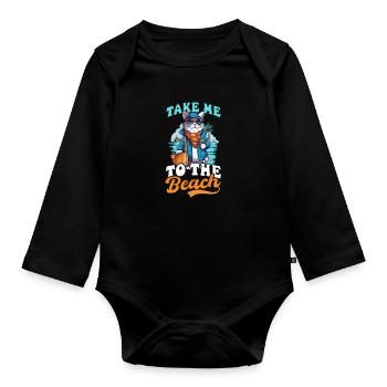 Summer Vacation Take Me To The Beach - Organic Longsleeve Baby Bodysuit - black - Front