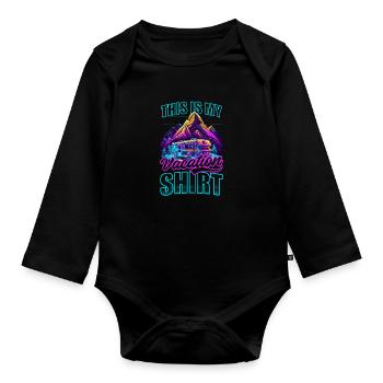Summer Vacation This Is Vacation Outfit - Organic Longsleeve Baby Bodysuit - black - Front