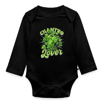 Coriander Lovers - Organic Longsleeve Baby Bodysuit - black - Front