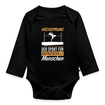 High Jump for Demanding Athletes - Organic Longsleeve Baby Bodysuit - black - Front