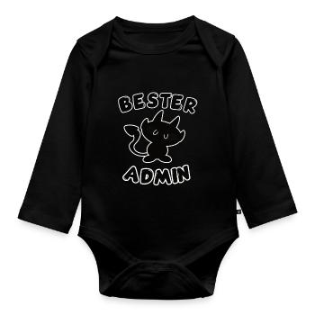 cooles bester Admin Design mit Teufelchen - Baby Bio-Langarm-Body - Schwarz - Vorne