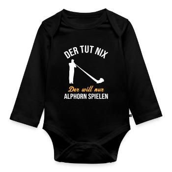 Cadeau de cor des Alpes - juste jouer, pas de faire - Body Bébé bio manches longues - noir - Devant