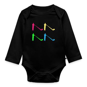 Cadeau coloré de cor des Alpes - variété sonore - Body Bébé bio manches longues - noir - Devant