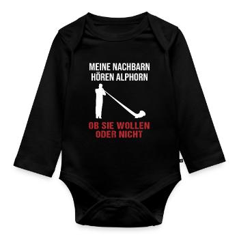 Cadeau pour les voisins - Alphorn Sounds - Body Bébé bio manches longues - noir - Devant