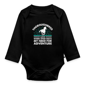 Vollblut Pferderennen Reiten Reiterpferde - Baby Bio-Langarm-Body - Schwarz - Vorne