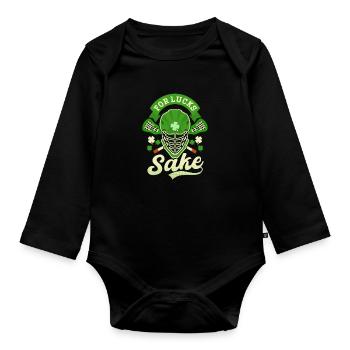 Crosse Saint-Patrick pour l’amour de la chance - Body Bébé bio manches longues - noir - Devant