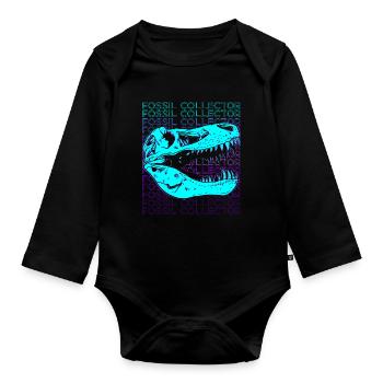 Fossiliensammler Paläontologie Fossilienjäger Retr - Baby Bio-Langarm-Body - Schwarz - Vorne