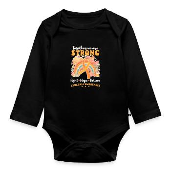 Leukemia Awareness Together We Strong - Organic Longsleeve Baby Bodysuit - black - Front